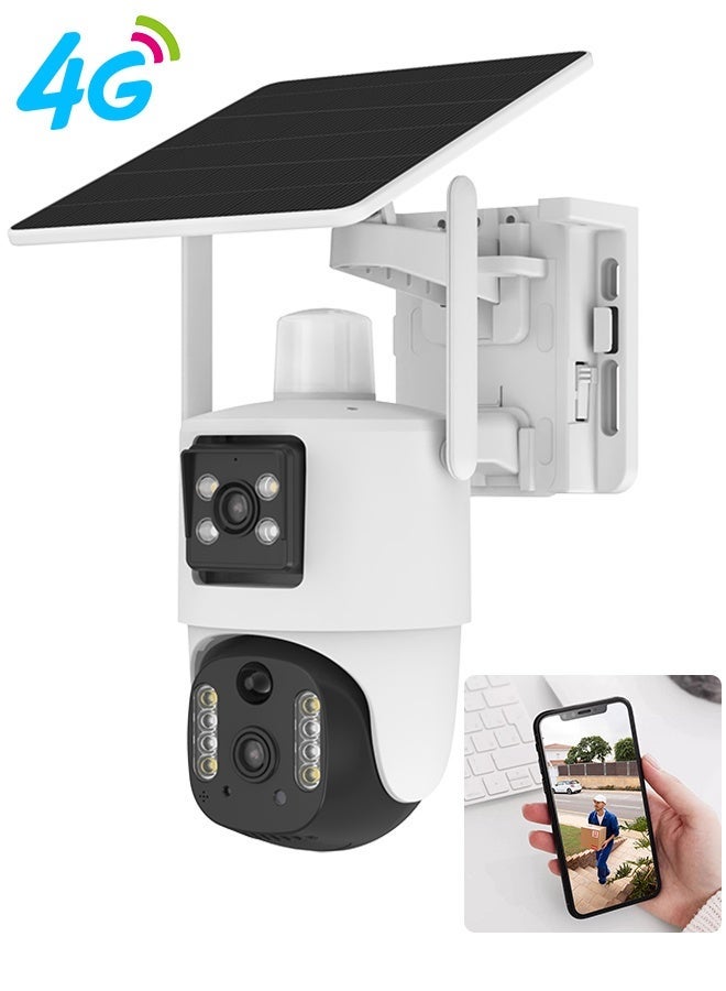 v380 Solar 4G Dual Lens PTZ Security Camera with Night Vision, PIR Motion Detection, SIM Card Support, Two-Way Audio, Outdoor Wireless CCTV Camera, V380 App Support - Image 1